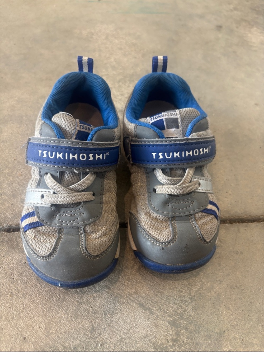 Tsukihoshi Kids Gray and Blue Sneaker Shoes
